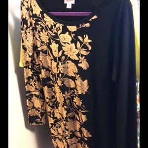 New Lularoe black rose gold roses dress Debbie M